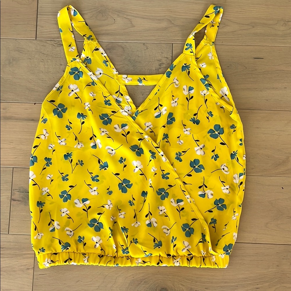 Floral Blue and White Wrap Camisole